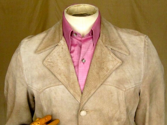 Suede Dandy sports jacket with covered buttons si… - image 2