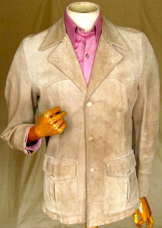 Suede Dandy sports jacket with covered buttons siz