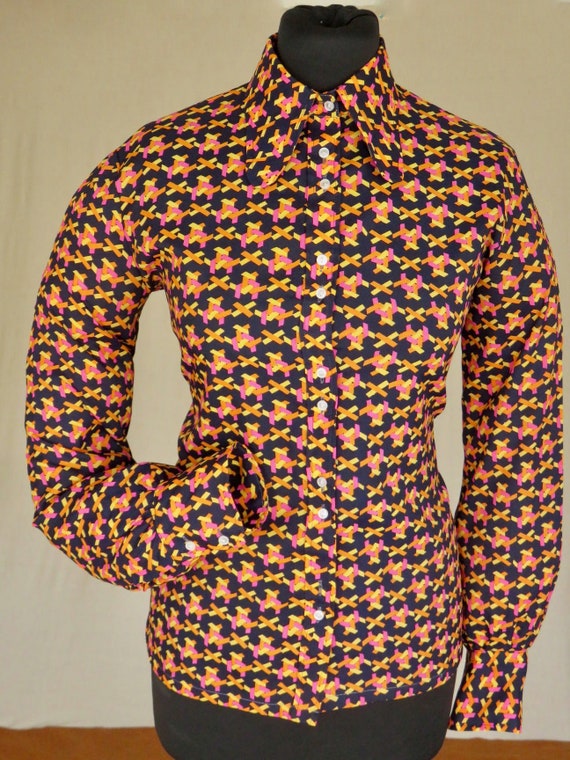 Late 60's-early 70's superb polyester printed beag