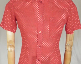 Original early 70's short sleeve Inigo Jones shirt converted to Mod button down, made in Britain 15-15.5"