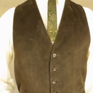 Original early 6t&#39;s suede fronted all wool waistcoat in a size 40&quot; NB bottom button is from a different set