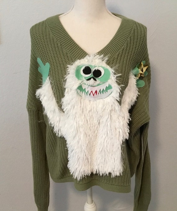 UGLY CHRISTMAS Sweater, Abominable Snowman from Rudolph, Yeti, Lights Up! One of a Kind Winner! Women 2X UGLY CHRISTMAS Sweater, Abominable Snowman from Rudolph, Yeti, Lights Up! One of a Kind Winner! Women 2X