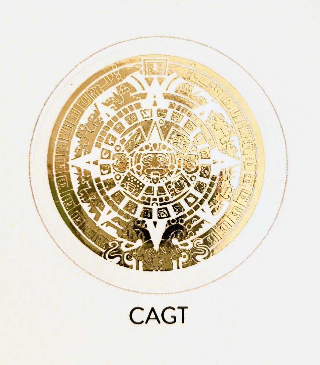 The Mayan Calendar Symbol Round Transparent Bright Gold Adhesive Labels ...