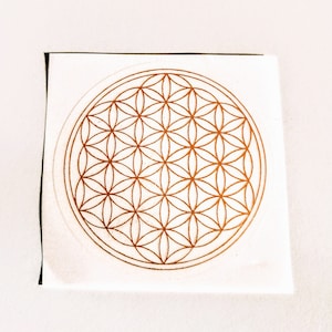 Flower of life transparent gold adhesive labels sacred geometry magic esoteric sticker