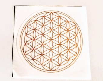 Flower of life transparent gold adhesive labels sacred geometry magic esoteric sticker