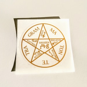 Tetragrammaton model 2 gouden labels magische esoterische bescherming transparante stickers