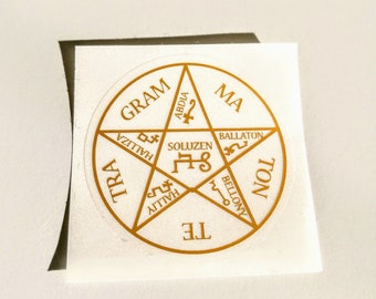 Tetragrammaton model 2 gold labels magic esoteric protection transparent stickers