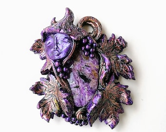 The Grape Spirit Charoite Handmade Clay Gemstone Magic Necklace