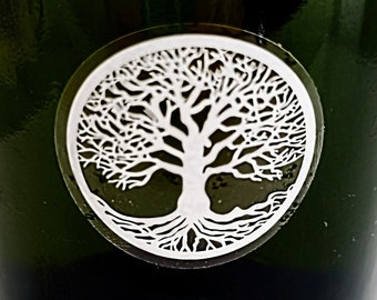 NEW Tree of Life Symbol transparent white stamping adhesive labels magic esoteric sticker