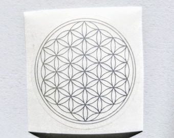 Flower of life transparent silver adhesive labels sacred geometry magic esoteric sticker