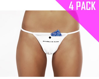 White Smuggling Duds Female Stash Pocket Thong - 4 Pack