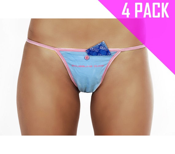 Baby Blue Smuggling Duds Female Stash Pocket Thong 4 Pack 