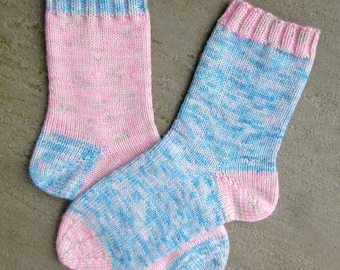 Double Vanilla Sock Pattern  - DK weight socks - toe up and cuff down socks