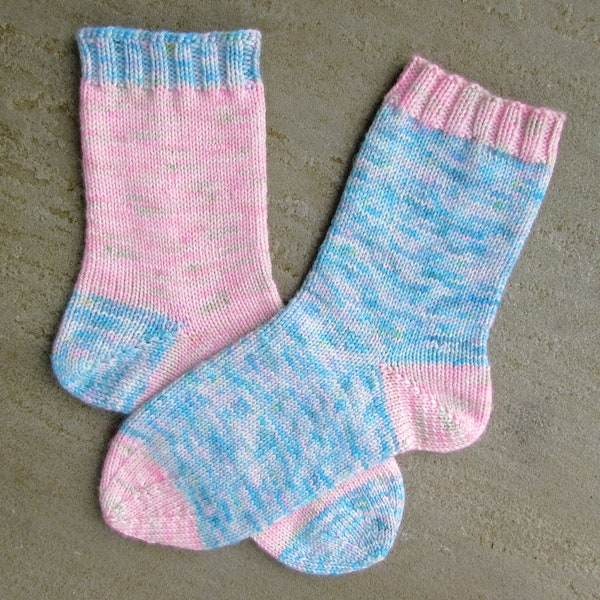 Double Vanilla Sock Pattern  - DK weight socks - toe up and cuff down socks