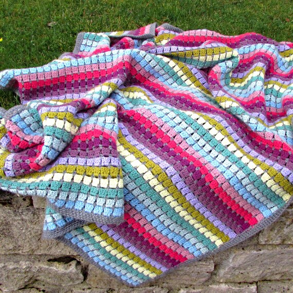 Vintage Rainbow Crochet Blanket Pattern Instant Digital PDF | Etsy UK