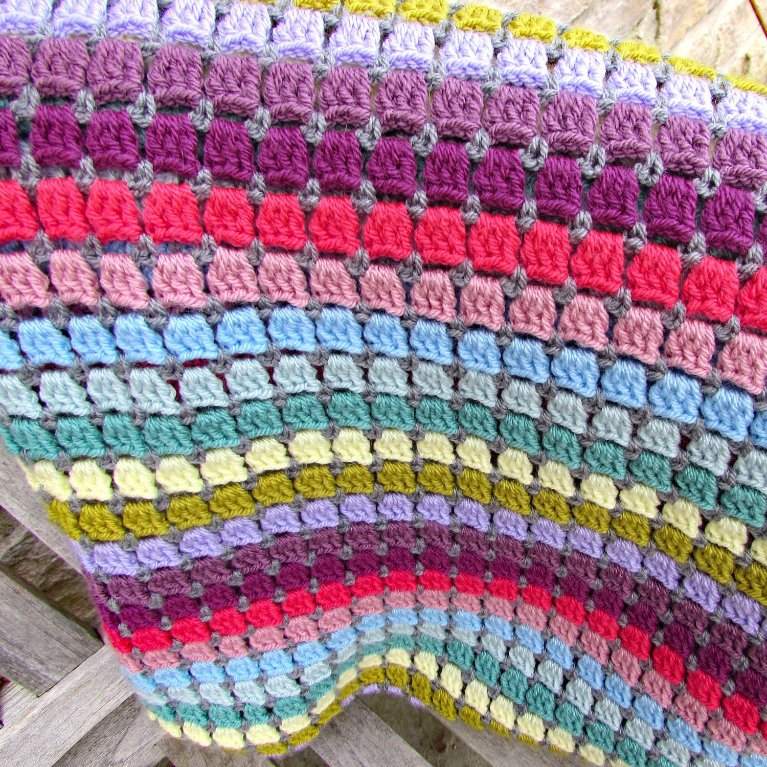 Vintage Rainbow Crochet Blanket Kit Rainbow Yarn Crochet Etsy