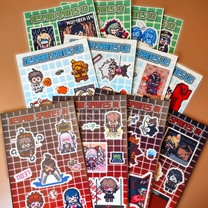 DESPAIR! Danganronpa Despair Sprites Sticker Sheets V1, V2 and V3! Mix and match your favorites or collect each full set!