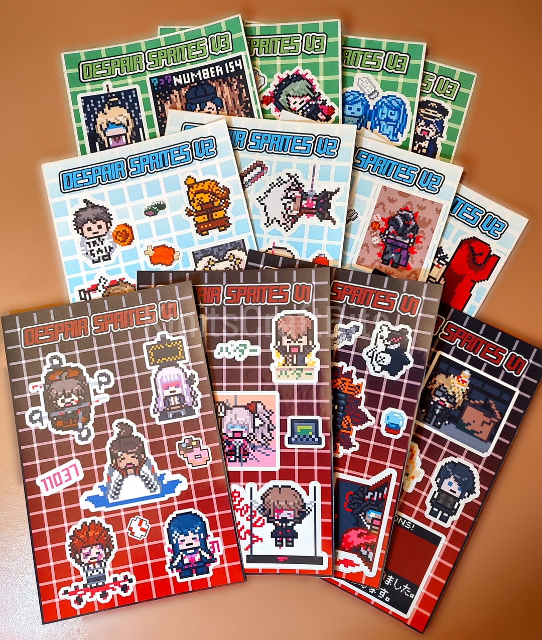 DESPAIR! Danganronpa Despair Sprites Sticker Sheets V1, V2 and V3! Mix ...