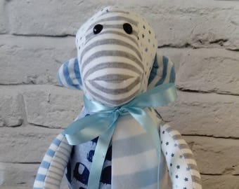 Memory Keepsake Monkey - Baby Clothes, School Uniform, Sports Kit, Christening Gift, cherished clothing, monkey keepsake, memory monkey