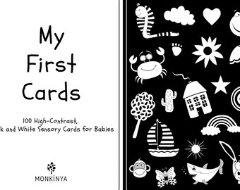 赤ちゃん/幼児向けモノクロ高コントラスト白黒刺激カード（デジタル