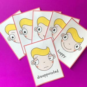 Emotion Cards (24 Emotions + 2 BONUS pages) Mindfulness for Children Face Expressions - Nathan