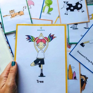 Schede yoga per bambini stampabili (25 POSE) - Download digitale