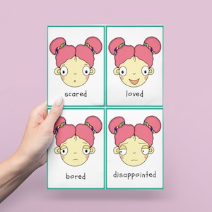 Emotion Cards (24 Emotions + 2 BONUS pages) Mindfulness for Children Face Expressions