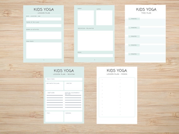 Kids Yoga Lesson Plan Template PDF 