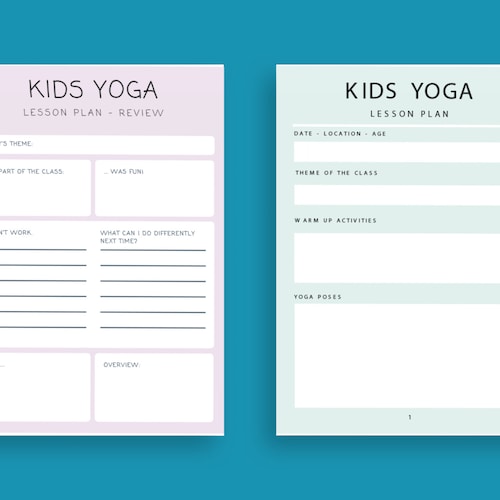 Kids Yoga Lesson Plan Template PDF Etsy Kids Yoga Lesson Plan Template PDF Etsy