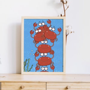 Happy Crabs - Kwekerij Wall Art, Nursery Printable Art, Digitale Download, Nursery Decor, Kids Room Decor INSTANT DOWNLOAD