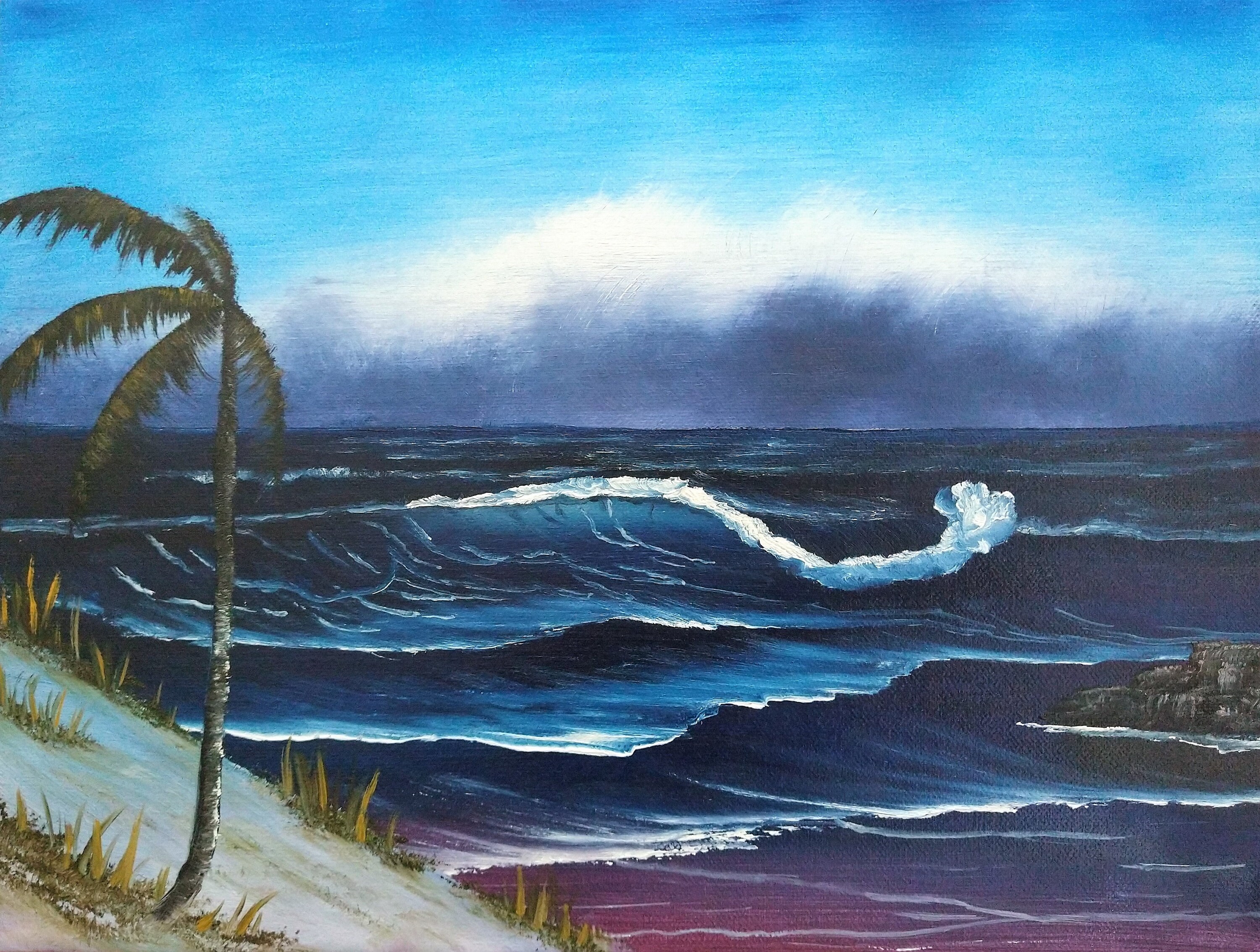 Bob Ross Print / Bob Ross Gift / Beach Print / Beach Painting Etsy