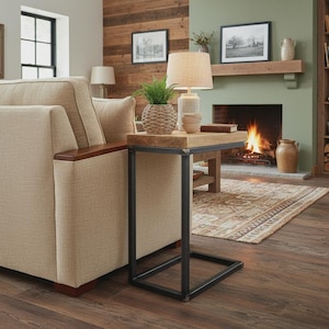 C Shaped Side Table – Industrial Metal Sofa Table | Custom Sizes