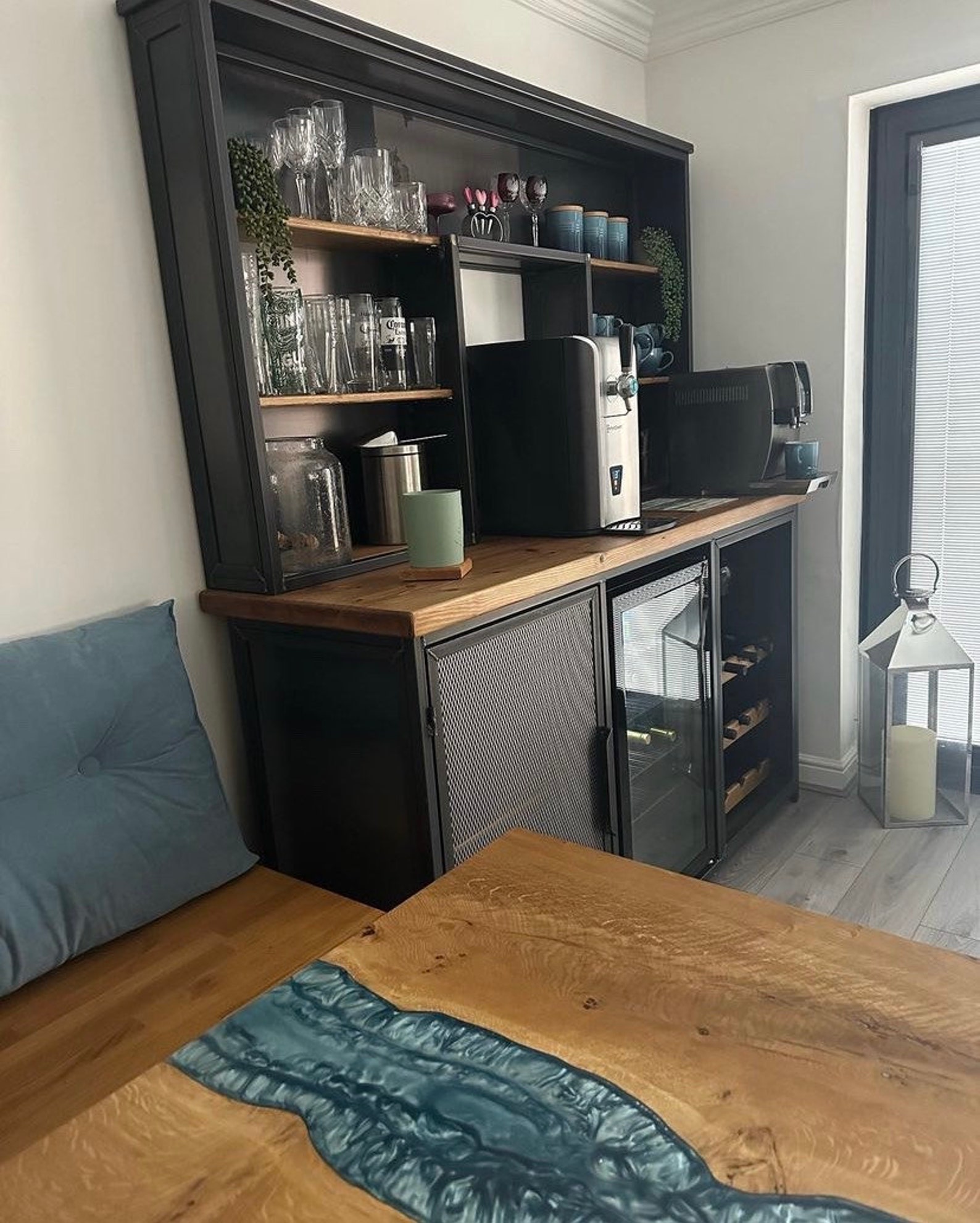 Industrial Home Bar Drinks With Fridge and Wine Rack Etsy UK