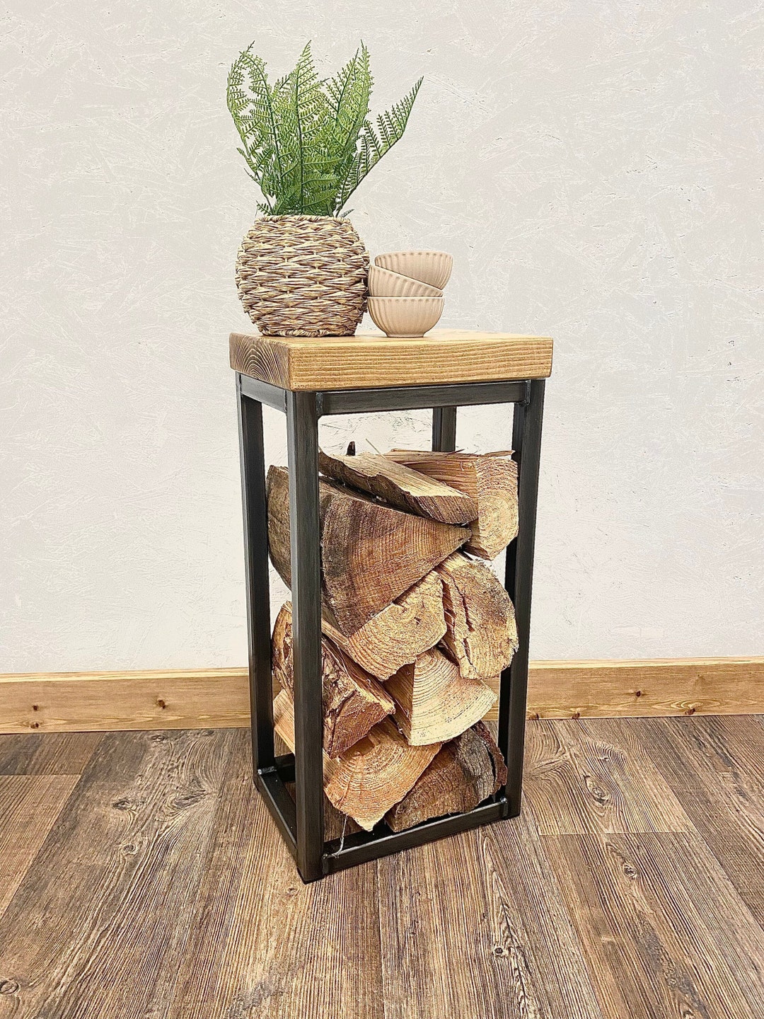 Rustic Log Holder Table Log Store Side Table Etsy UK