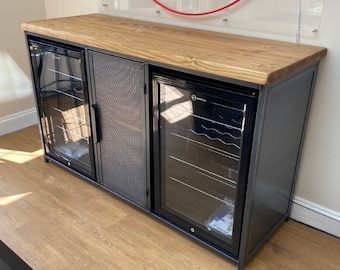 Industrial Sideboard With Drinks Cooler Fridge Home Bar Drinks