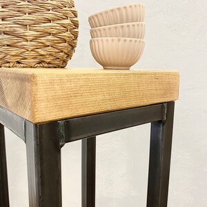 Rustic narrow lamp stand table