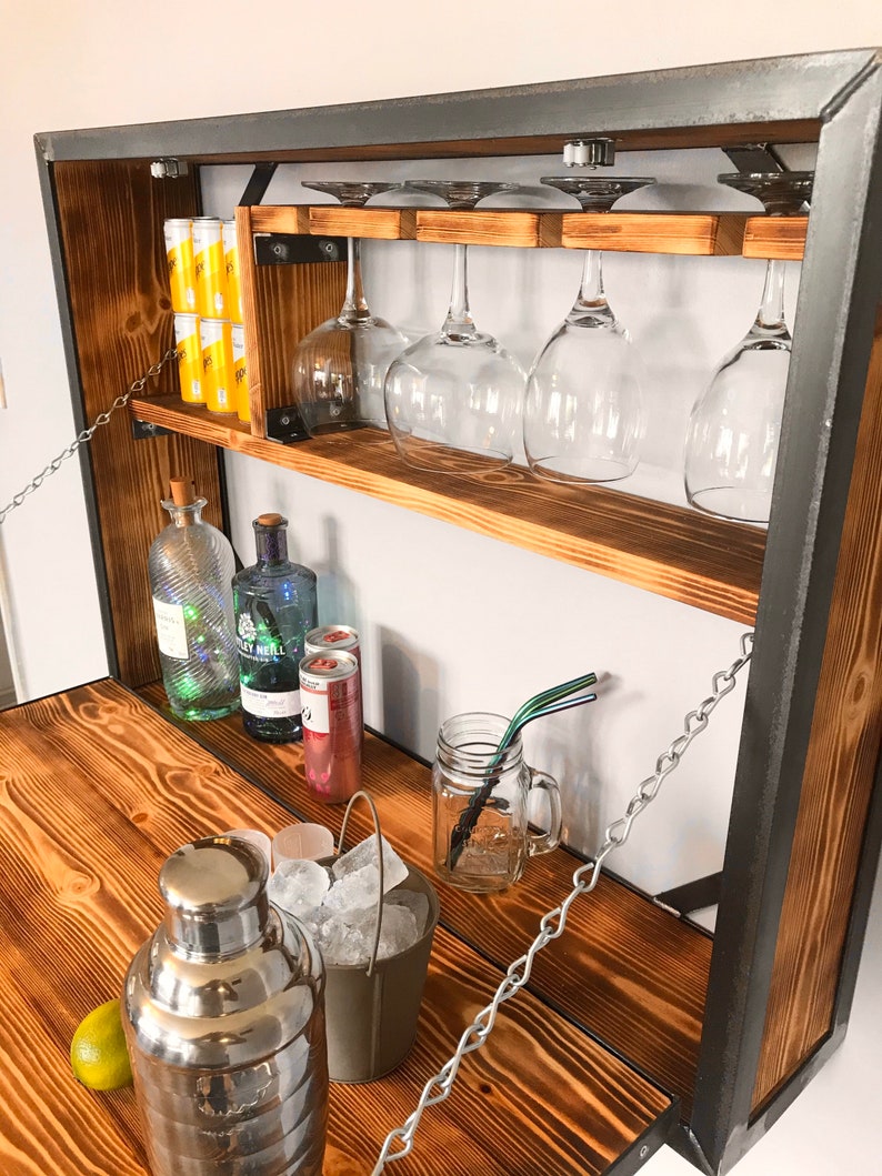 Wall Mounted Bar Gin Bar Drink Gin Rack Etsy