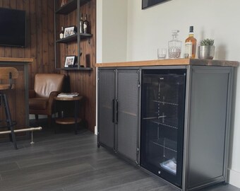 Industrial Sideboard with Drinks cooler - Beer wine fridge | Home bar | Drinks Cabinet