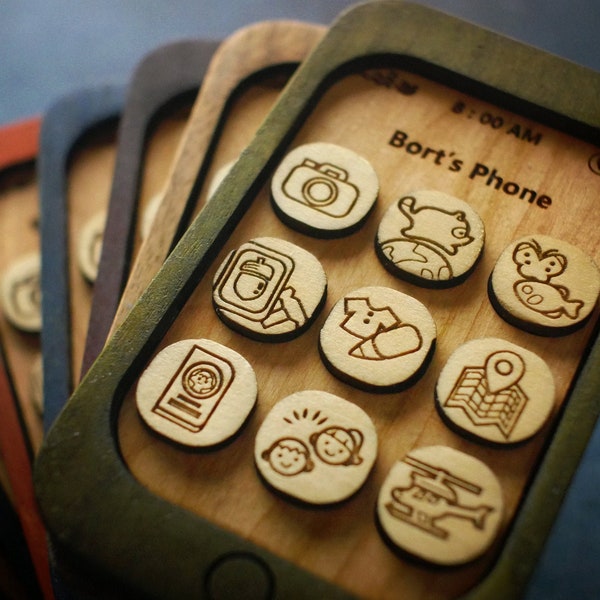 Custom Wooden Nook Phone from Animal Crossing