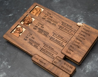 Custom Wooden Final Fantasy 7 menu screen with characters you can pick