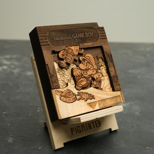 Houten gegraveerde Super Mario Land