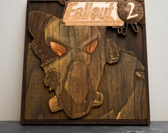 Wooden Fallout 2 Game print replica