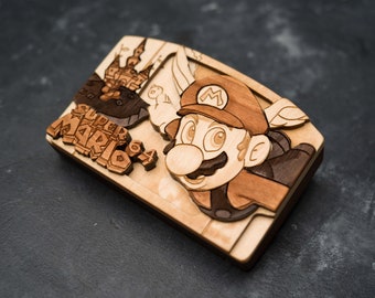 Wooden Mario 64 Nintendo 64 / N64 Cartridge replica
