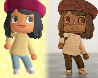 Wooden version of your Animal Crossing character!
