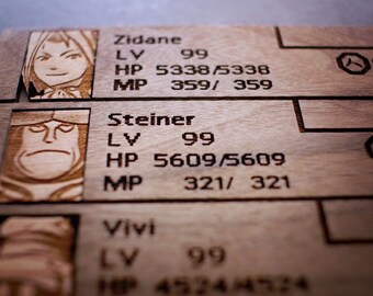 Custom Wooden Final Fantasy 9 menu screen with characters you can pick