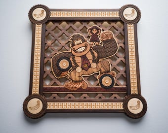 Impresión de henna/mehndi de madera Donkey Kong Bananza