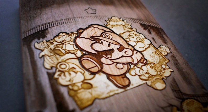Wooden  Paper Mario The Thousand Year Door GameCube Cartridge