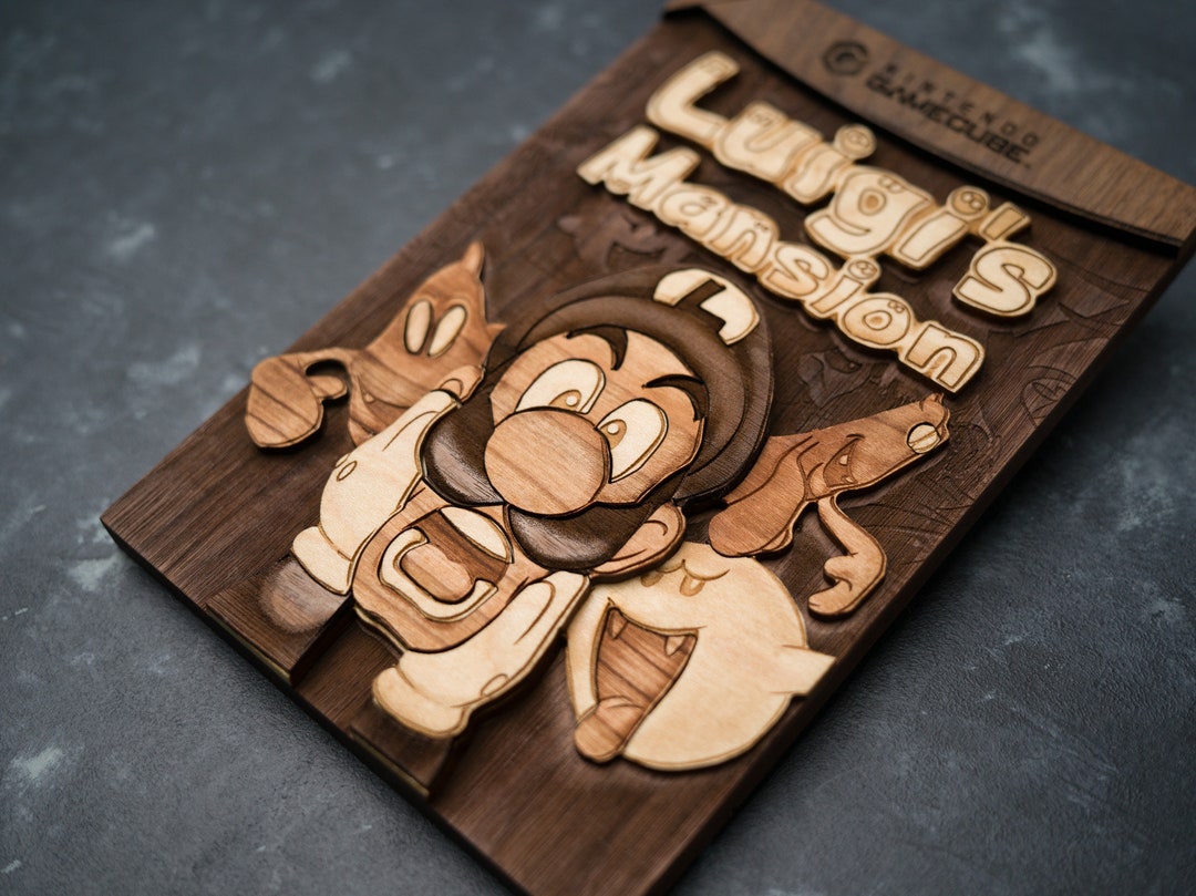 Wooden Luigi's Mansion Gamecube Cartridge Etsy