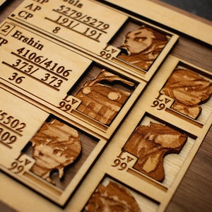 Pantalla de menú personalizada de Wooden Breath of Fire 4 con personajes que puedes elegir