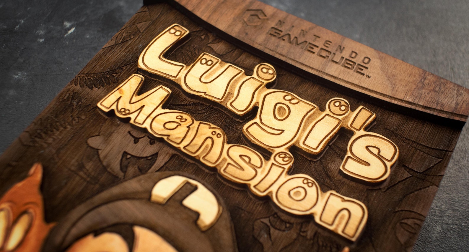 Wooden Luigi's Mansion Gamecube Cartridge Etsy